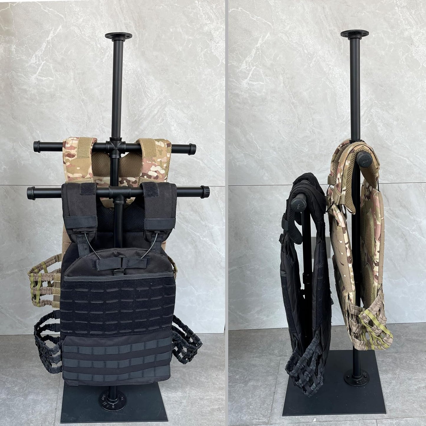 Hold up to 200 Lbs All Metal Tactical Gear Stand Body Armor Stand Plate Carrier Holder Stand Body Armor Stand Display Tactical Gear Tree Police Gear Holder Police Gear Rack