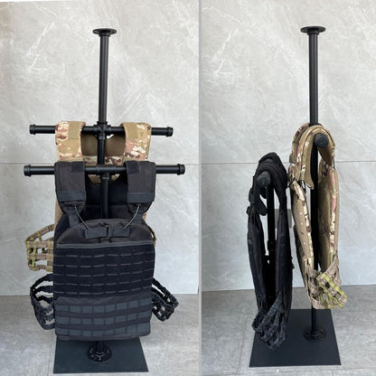 Hold up to 200 Lbs All Metal Tactical Gear Stand Body Armor Stand Plate Carrier Holder Stand Body Armor Stand Display Tactical Gear Tree Police Gear Holder Police Gear Rack