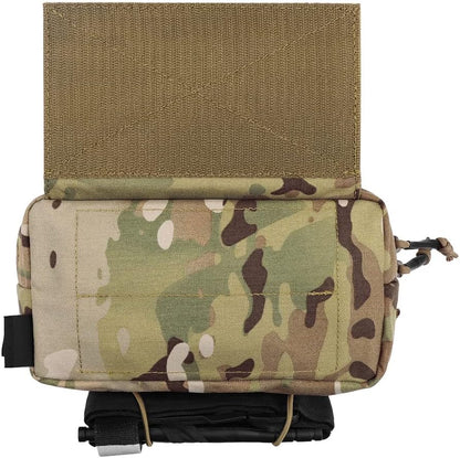 Tactical Drop Pouch Sub Abdominal Carrying Kit Bag Fanny Pack with Hook and Loop Panel for Tactical Vest Chest Rig (Camo)