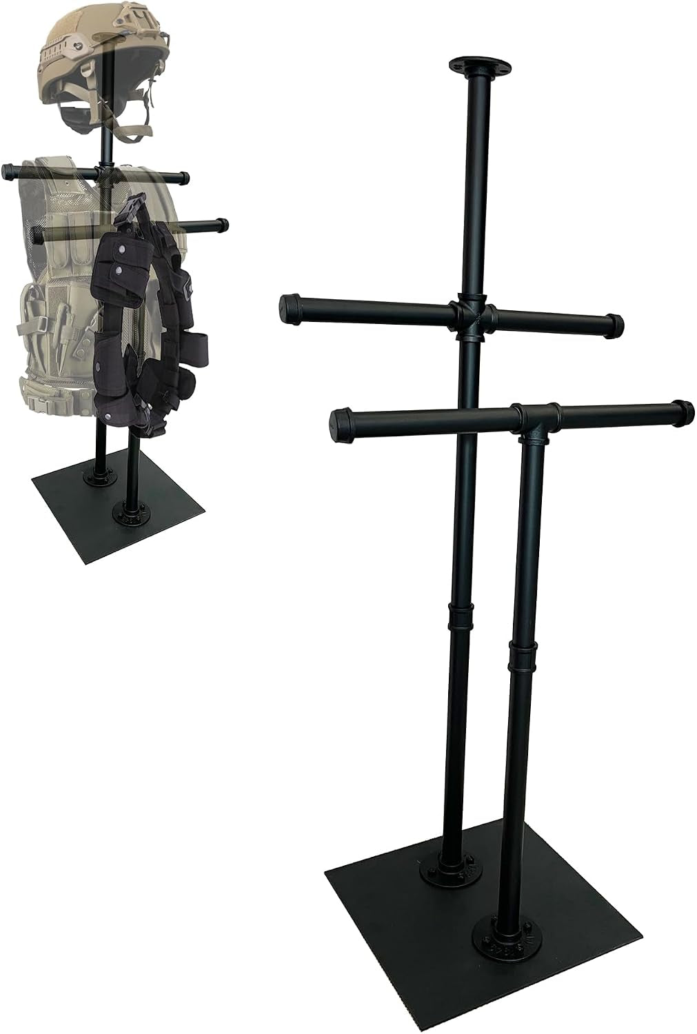 Hold up to 200 Lbs All Metal Tactical Gear Stand Body Armor Stand Plate Carrier Holder Stand Body Armor Stand Display Tactical Gear Tree Police Gear Holder Police Gear Rack