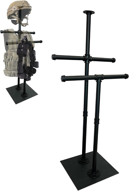 Hold up to 200 Lbs All Metal Tactical Gear Stand Body Armor Stand Plate Carrier Holder Stand Body Armor Stand Display Tactical Gear Tree Police Gear Holder Police Gear Rack