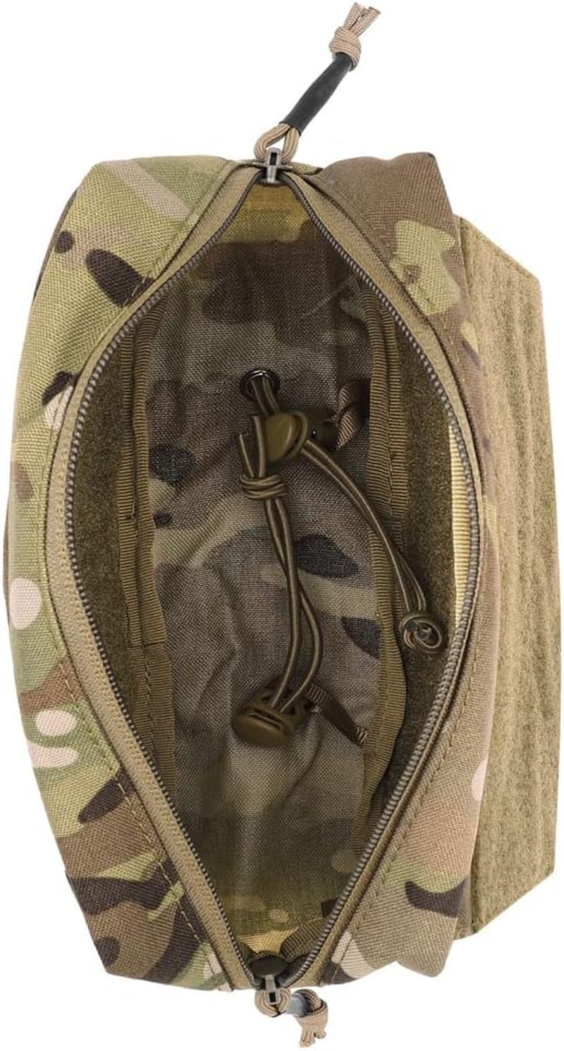 Tactical Drop Pouch Sub Abdominal Carrying Kit Bag Fanny Pack with Hook and Loop Panel for Tactical Vest Chest Rig (Camo)