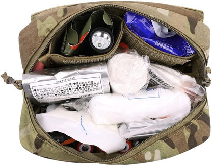 Tactical Drop Pouch Sub Abdominal Carrying Kit Bag Fanny Pack with Hook and Loop Panel for Tactical Vest Chest Rig (Camo)